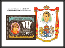 86125/ Centrafrique Centrafricaine 1982 Mi N° 191 A 21th Lady Di Diana SPENCER Anniversary Prince Charles OR Gold ** MNH - Centrafricaine (République)