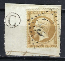 FRANCE Ca.1865:  Le Y&T 21 Obl. GC Et TB Marque "C Au Tampon" Sur Fragment - 1862 Napoleon III