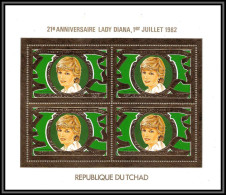 86118/ Tchad Mi N°906 A Bloc 4 21th Lady Di Diana Anniversary 1982 OR Gold ** MNH Discount - Chad (1960-...)