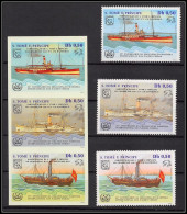 86420b Sao Tome E Principe Mi 906/908 A/B Bateau Boat Ship Hamburg Phonix Prinz Heinrich 1984 ** MNH Non Dentelé Imperf - Sao Tome Et Principe