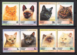 86422 Nanumea Tuvalu Mi 47/52 A Chat Cat Cats Chats ** MNH 1985 Korat Siamese Ginger Maine Coon Turkish Himalayan - Gatti
