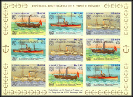 86420 Sao Tome E Principe Mi N°906/908 B Bateau (boat-SHIP) Hamburg Phonix Prinz Heinrich 1984 ** MNH Non Dentelé Imperf - Schiffe