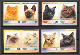 86423 Nanumea Tuvalu Mi 47/52 B Chat Cat Cats Chats ** MNH 1985 Siamese Ginger Turkish Himalayan Non Dentelé Imperf - Tuvalu