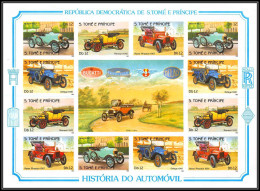 86418 Sao Tome E Principe Mi N°852/855 B Voiture (Cars) Rover Renault Morris Delage Non Dentelé Imperf 1983 ** MNH - Sao Tome Et Principe