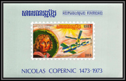 86409b Mi 47 Y&t PA 31 G Skylab 3 Copernicus Copernic Espace Space Khmère Cambodge Cambodia Deluxe Miniature Sheet 1974 - Astronomia