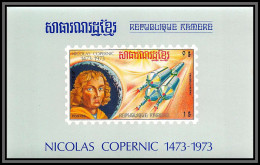 86403b Mi 40 Y&t 343 A Nerva Copernicus Copernic Espace Space Khmère Cambodge Cambodia Deluxe Miniature Sheet 1974 - Astronomia
