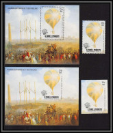 86401 Sao Tome E Principe 1983 Mi 127 + 837 A/B Lunardi Ballon Baloon Voo Tripulado ** MNH Non Dentelé Imperf Cote 87 - Fesselballons