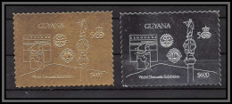 86396 Guyana Mi N°3814/3815 Genova 1992 Rotary Lions OR Silver Argent Gold ** MNH - Guyane (1966-...)