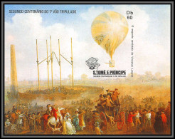 86400 Sao Tome E Principe 1983 Mi 127 B Lunardi Ballon Baloon 1e Voo Tripulado ** MNH Non Dentelé Imperf Cote 34 Euro - Montgolfières