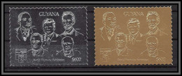 86395 Guyana Mi N°3818/3819 Lincoln Churchill Roosevelt Kennedy King Genius Genies OR Silver Argent Gold ** MNH 1992 - Martin Luther King