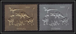 86393 Guyana Mi N°4300/4301 Dinosaures Dinosaurs OR Silver Argent Gold ** MNH 1993 - Vor- U. Frühgeschichte