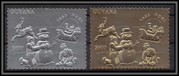 86390 Guyana Mi N°4304-4305 BA Noel 1993 Christmas Neige OR Gold Silver Argent Stamps ** MNH Cote 30 Euros - Guyane (1966-...)