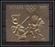 86386 Guyana Mi N°4295 Baseball Escrime Fencing 1996 Jeux Olympiques (olympic Games) OR Gold Stamps ** MNH Cote 26 - Zomer 1996: Atlanta