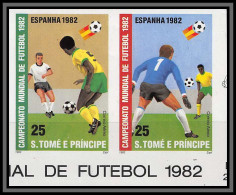 86378 Sao Tome E Principe Mi N°758/759 B Football Soccer ESPANA 82 1982 World Cup ** MNH Non Dentelé Imperf - Sao Tome Et Principe