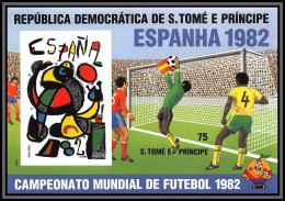 86377 Sao Tome E Principe Mi BF Bloc N°83 Football Soccer ESPANA 82 1982 World Cup ** MNH Non Dentelé Imperf - Sao Tomé E Principe