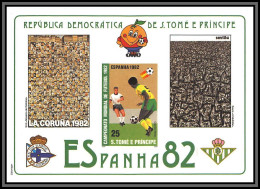 86374e Sao Tome E Principe Mi BF La Coruna Sevilla Football Soccer ESPANA 82 1982 World Cup Epreuve De Luxe Karton - Sao Tome And Principe