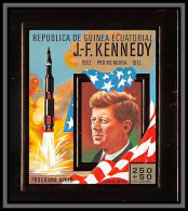 86368b Guinée équatoriale Guinea Mi N° A 306 Kennedy 1973 Espace Space Non Dentelé Imperf Or Gold ** MNH - Africa