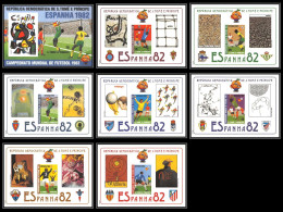 86374 Sao Tome E Principe Mi BF Blocs N°82/88 Football Soccer ESPANA 82 1982 World Cup Epreuve De Luxe Karton - 1982 – Spain