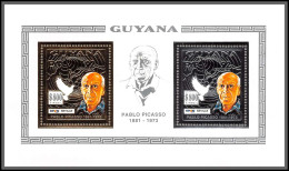 86350 Guyana Mi N°3987 3988 A Paire Pablo PICASSO Expo Seville 92 Gold Silver Or Argent Tableau Painting ** MNH - Picasso