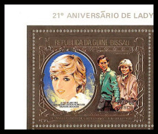 86336b Mi N°646 A Overprint Surcharge Lady DI Diana Prince William Guinée-Bissau Guinea 1982 OR Gold DISCOUNT - Familles Royales