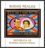 86326 Mi Block N° 89 A Bodas REALES Anne & Mark PHILIPPS British Royal Family Guinée équatoriale Guinea OR Gold Stamps - Royalties, Royals