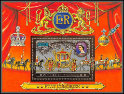 86318 Bloc N°105 A 25e Anniversaire Couronnement Elizabeth II Coronation Queen Comores Etat Comorien OR Gold Stamps - Koniklijke Families
