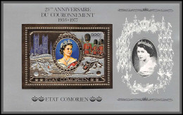 86315 Bloc N°104 A 25e Anniversaire Couronnement Elizabeth II Coronation Queen Comores Etat Comorien OR Gold Stamps - Comores (1975-...)
