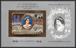 86314 Bloc N°104 B Couronnement Elizabeth II Coronation Queen Comores Etat Comorien Non Dentelé Imperf OR Gold - Comores (1975-...)