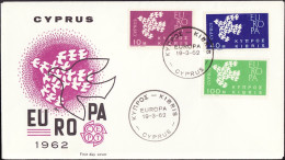 Chypre - Cyprus - Zypern FDC6 1961 Y&T N°189 à 191- Michel N°197 à 199 - EUROPA - Briefe U. Dokumente