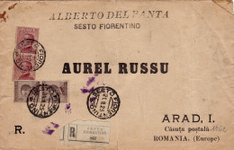 ITALIA : 1925: REGISTERED  SESTO FIORENTINO- , To Arad Romania. - Other & Unclassified