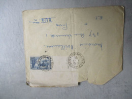 TIMBRE CHOMEURS INTELLECTUELS MANSARDE 50 + 10 COIN DE FEUILLE SEUL SUR LETTRE - Storia Postale