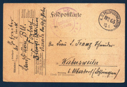 Feldpostkarte. Landsturm Infanterie Bataillon 3è Kompanie. Forbach. Feldpoststation Nr 65. Sieradz( Lodz).  15 Juin 1915 - Weltkrieg 1914-18