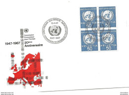 56 - 9 - Enveloppe Avec Timbres De Service ONU Et Oblit Spéciale "Commission économique Pour L'Europe Genève 1967" - Marcofilie