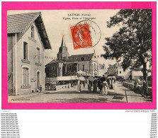 CPA  (Réf Z871)  LATHUS (86 VIENNE) Église, Poste Et Télégraphe (animée) - Sonstige & Ohne Zuordnung