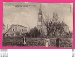 CPA (Réf: Z 2580) MENEAUX, Commune De FEUGAROLLES (47 LOT & GARONNE) L'Église Et Le Presbytère (animée) - Autres & Non Classés