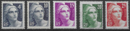 Lot N°241 N°725 à733, Marianne De Gandon   (avec Charnière) - Unused Stamps