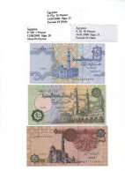 Ägypten  25 Piaster 2006 UNC, 50 Piaster 2008 UNC, 1 Pound 2002 UNC - Egypte