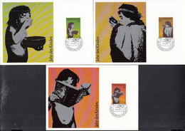 LIECHTENSTEIN  MK 7, 3 Maximumkarten, Mi.Nr. 725-727, Int. Jahr Des Kindes, 1979 - Cartes-Maximum (CM)