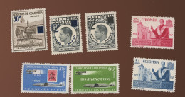 1959.  Aereo Yv.313/314  317/319. 320 321 ++. Mint NH.  Coe 10,75 - Colombia