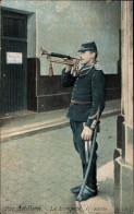 CPA Artillerie, Französischer Soldat Mit Trompete - Autres & Non Classés