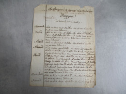 1838 CHATEAU DE LAGRANGE MANUSCRIT RAPPORT HEDBDOMADAIRE SURVEILLANCE CHASSE - Documents Historiques