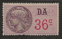 FISCAUX  FRANCE SERIE UNIFIEE N°180 36 C DA LILAS   NEUF ** - Marche Da Bollo