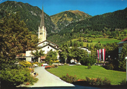 BAD HOFGASTEIN, SALZBURG, ARCHITECTURE, CHURCH, TOWER, MOUNTAIN, FLAGS, PARK, AUSTRIA, POSTCARD - Bad Hofgastein