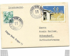9 - 93 - Enveloppe Timbre Et Cachet  Flieger Beobachtungs-Gruppe 11 + Timbre Suisse - Documents