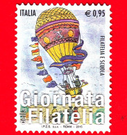 ITALIA - Usato - 2015 - Giornata Della Filatelia - Filatelia E Scuola - Mongolfiera - 0,95 - 2011-20: Afgestempeld