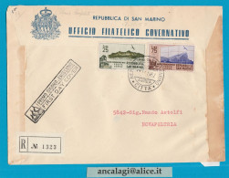 FDC San Marino 1952 - 001B - 2v. Su Busta Racc. "RILIEVO FOTOGRAMMETRICO" Da L.25+75 - Vedi Descrizione - FDC