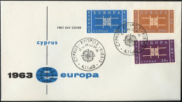 Europa CEPT 1963 Chypre - Cyprus - Zypern FDC6 Y&T N°217 à 219 - Michel N°225 à 227 - 1963