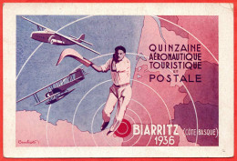 64 - B29527CPA - BIARRITZ - Quinzaine Aéronautique Touristique Et Postale 1936 - Bon état - PYRENEES-ATLANTIQUES - Biarritz