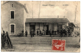 81 - B25825CPA - SOUAL - La Gare - Très Bon état - TARN - Sonstige & Ohne Zuordnung