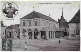 72 - B32041CPA - FRESNAY SUR SARTHE - Les Halles Et Salle Des Fetes - Très Bon état - SARTHE - Autres & Non Classés